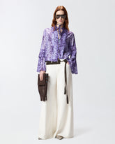 Bluse mit Snakeprint und Schmuckknöpfen - | Pinko