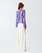 Blouse with snake print and jewel buttons - | Pinko
