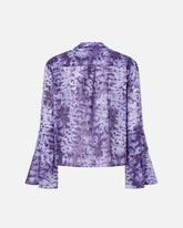Blouse with snake print and jewel buttons - | Pinko