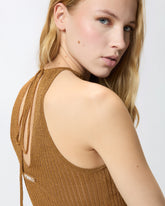 Off-the-shoulder top with neck fastening - | Pinko