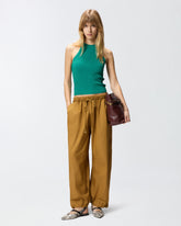 Off-the-shoulder top with neck fastening - | Pinko