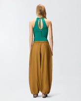 Off-the-shoulder top with neck fastening - | Pinko