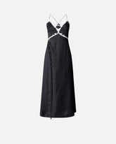 Long dress with slit and lace inserts - | Pinko