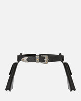 Texan leather belt with storage pockets, 3 cm - | Pinko