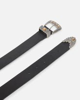Texan leather belt with storage pockets, 3 cm - | Pinko