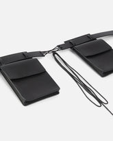 Texan leather belt with storage pockets, 3 cm - | Pinko