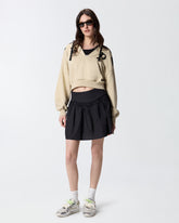 Kurzes Sweatshirt mit Kapuze und V-Ausschnitt - | Pinko