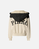 Kurzes Sweatshirt mit Kapuze und V-Ausschnitt - | Pinko