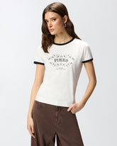 T-shirt with logo print - | Pinko