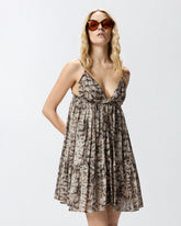 Mini dress with snake print - | Pinko