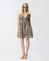 Mini dress with snake print - | Pinko
