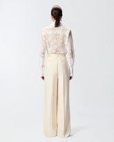 Straight-cut trousers with pressed pleat detail - | Pinko