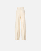 Straight-cut trousers with pressed pleat detail - | Pinko