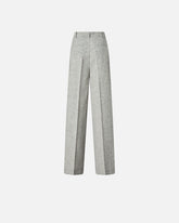 Slub trousers with pressed pleat detail - | Pinko