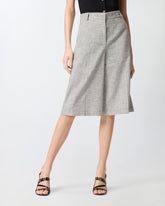 Slub shorts with pressed pleat detail - | Pinko