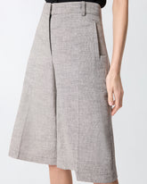 Slub shorts with pressed pleat detail - | Pinko