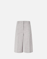 Slub shorts with pressed pleat detail - | Pinko