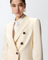 Double-breasted jacket with pockets - Creamy-White | Pinko