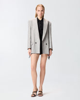 Double-breasted jacket with fringing - Multicolor Black-White | Pinko