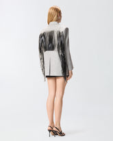 Double-breasted jacket with fringing - Multicolor Black-White | Pinko