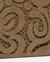 Medium shopper bag in geometric crocheted fabric - | Pinko