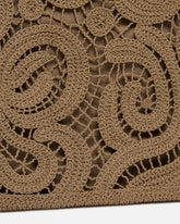 Medium shopper bag in geometric crocheted fabric - | Pinko