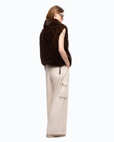 Faux fur vest with zip - | Pinko