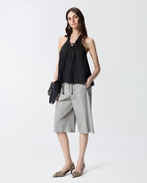 Lightweight top with laces and Texan details - Black | Pinko