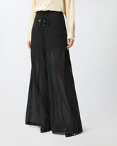 Leichte Hose mit Bändern und texanischen Details - | Pinko