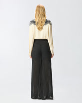 Lightweight trousers with laces and Texan details - Black | Pinko