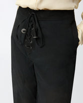 Lightweight trousers with laces and Texan details - Black | Pinko