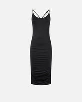 Shiny midi dress with crossed shoulder straps - | Pinko