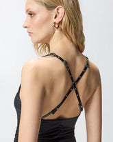 Bodysuit with crossed shoulder straps - | Pinko