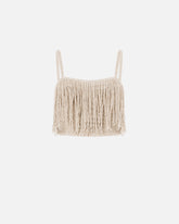 Crop-Top in Strick mit Fransen - | Pinko