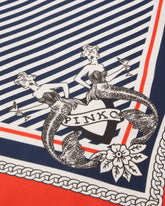 Square scarf with narrow stripes - | Pinko