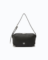Mini crossbody Boston bag in full-grain leather - Black | Pinko