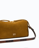 Mini Bauletto-Umhängetasche aus Veloursleder mit Spray-Effekt - | Pinko