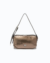 Mini crossbody Boston bag in laminated snake-print leather - | Pinko