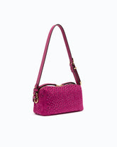 Fully rhinestoned mini suede-effect crossbody Boston bag - | Pinko