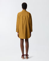 Mini shirt dress with fringing - | Pinko