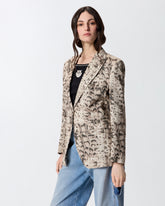 Leinenjacke mit Schlangenprint - | Pinko