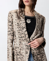 Leinenjacke mit Schlangenprint - | Pinko