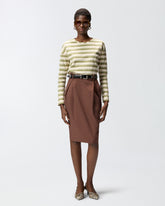 Gestreiftes Jersey-Top mit strukturiertem Kragen - | Pinko
