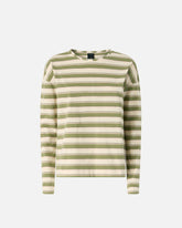 Gestreiftes Jersey-Top mit strukturiertem Kragen - | Pinko
