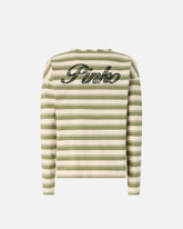 Gestreiftes Jersey-Top mit strukturiertem Kragen - | Pinko
