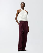 Neckholder-Top mit Rautenmuster und Strasssteinen - | Pinko