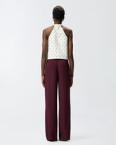 Neckholder-Top mit Rautenmuster und Strasssteinen - | Pinko