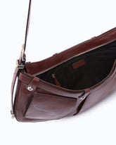 Pocket Body Bag medium shoulder bag in new biker leather with pockets - Dark Red | Pinko