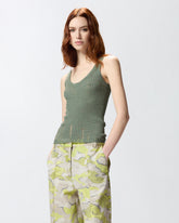 Geripptes Tanktop mit Logo - | Pinko