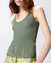 Geripptes Tanktop mit Logo - | Pinko